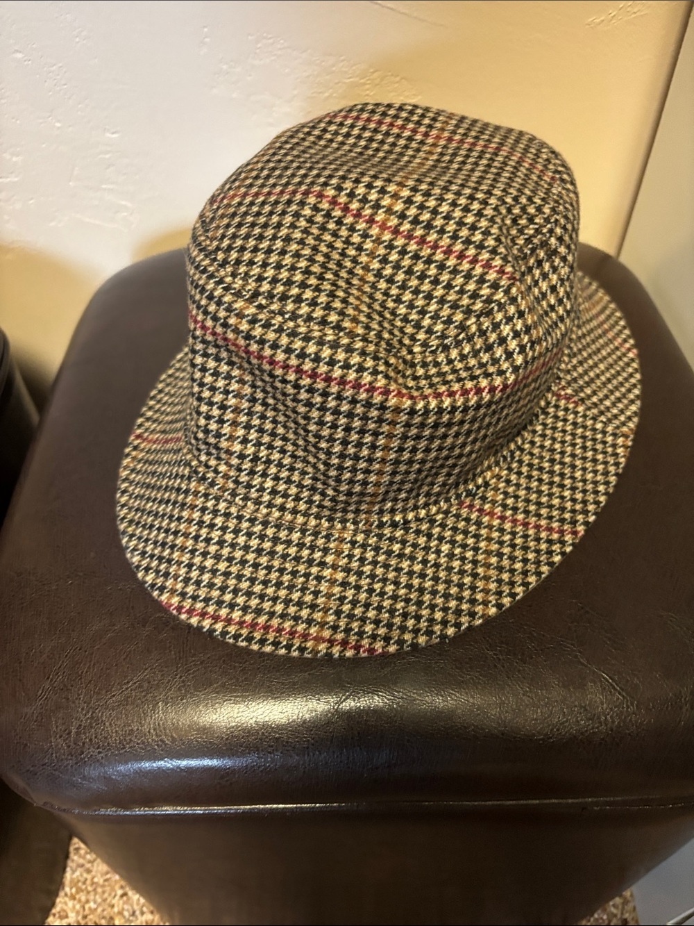 Corso Italia Men’s Tan Cotton Wool Reversible Bucket Hat